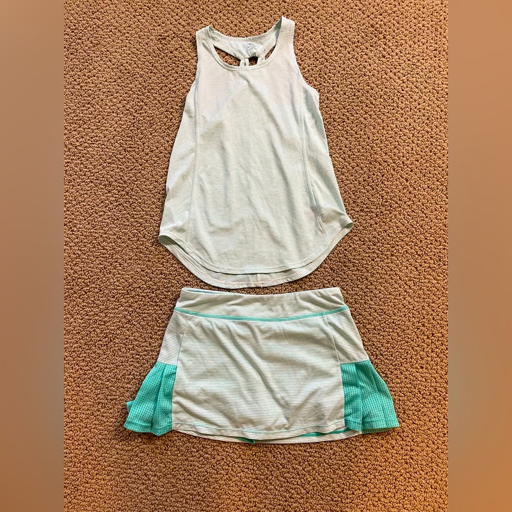 Girls tennis set. Tank and skirt with built in shorts.